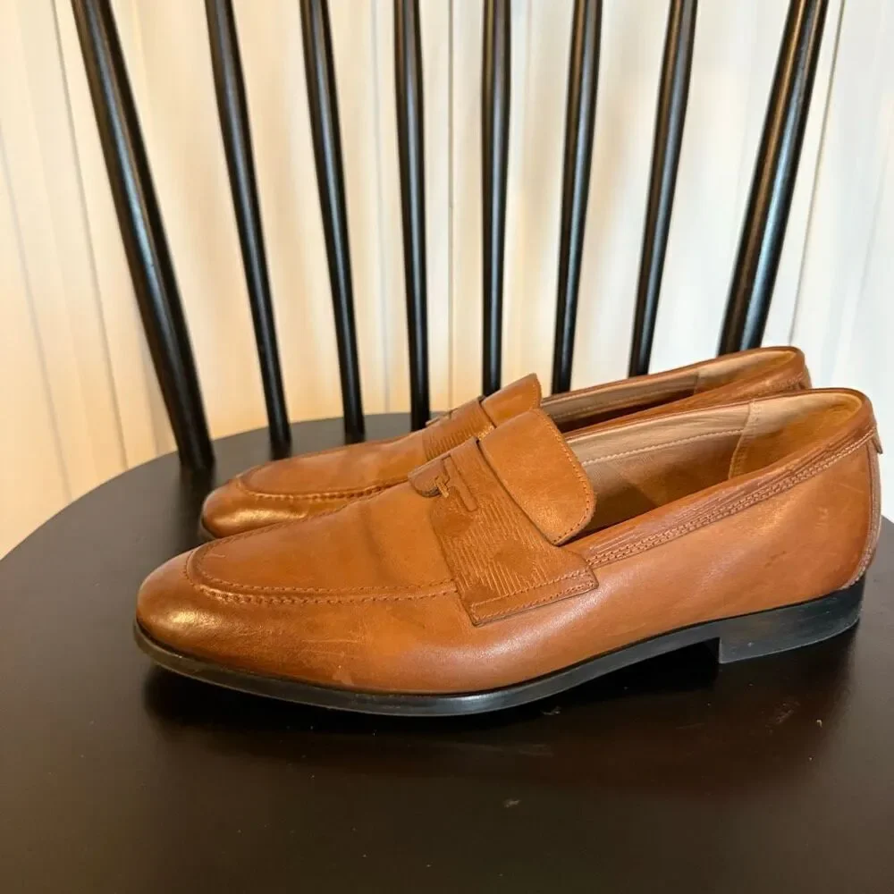 Ted Baker Addlerc debossed leather saddle loafers size 9